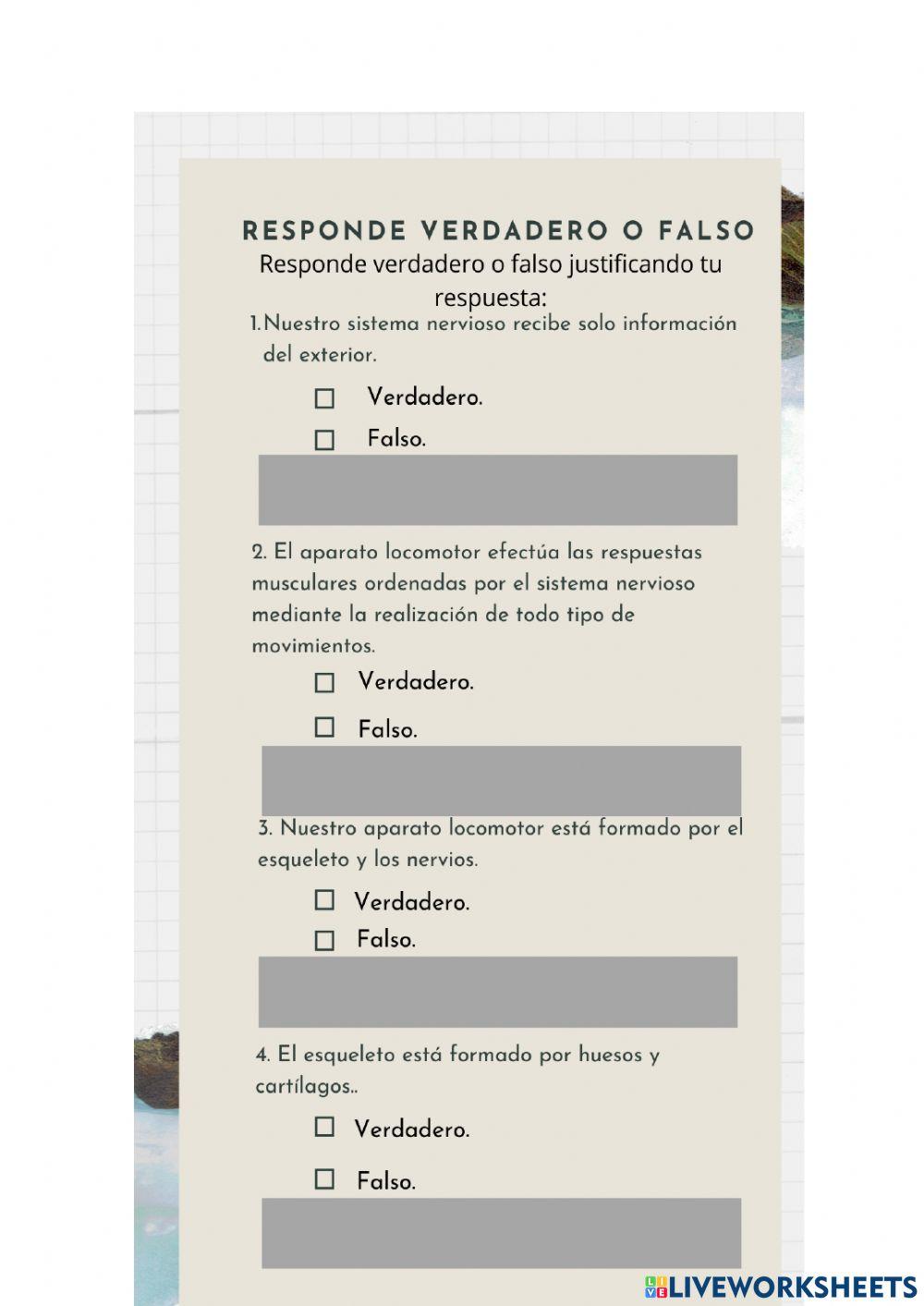 Cuestionario aparato locomotor