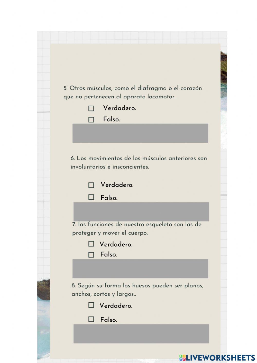 Cuestionario aparato locomotor