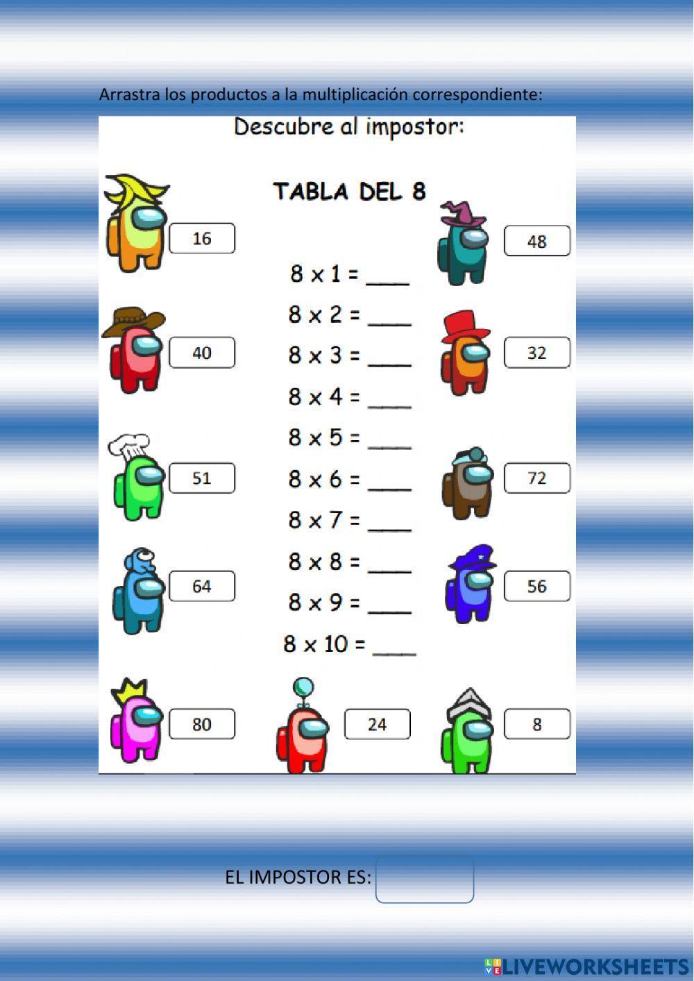 Tabla del 8