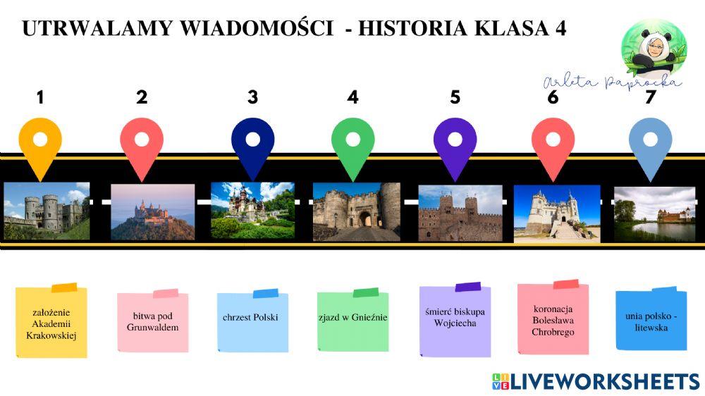 Uporządkuj Wydarzenia W Kolejności Chronologicznej Historia Klasa 6 Wydarzenia w kolejności chronologicznej - powtórzenie worksheet | Live