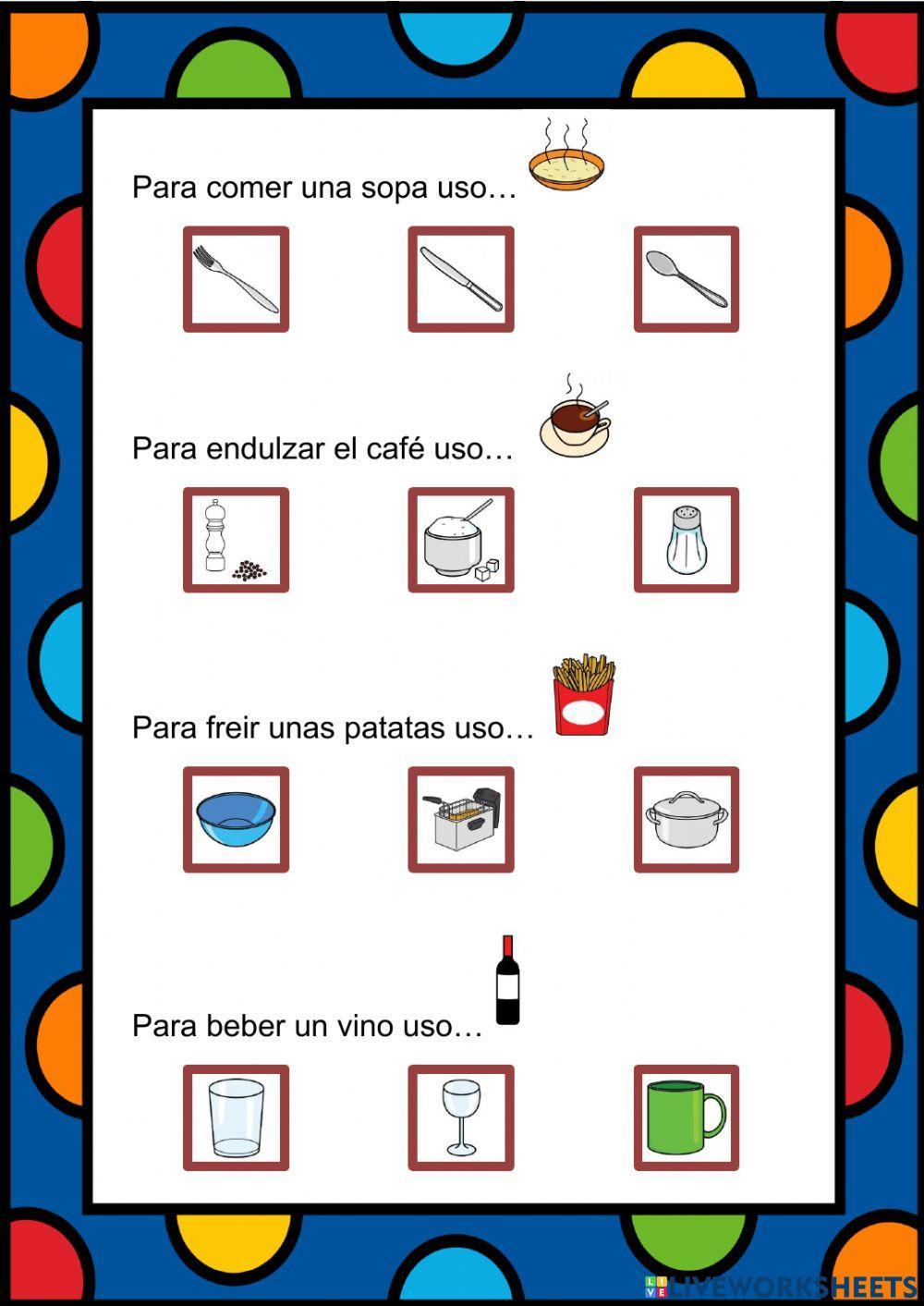 Asociación utensilios