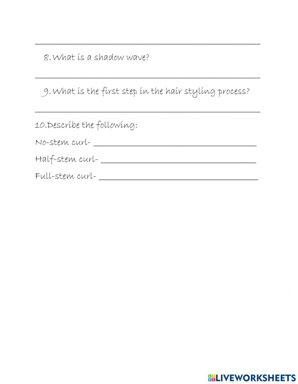 Wet hairstyling assignment 0-2