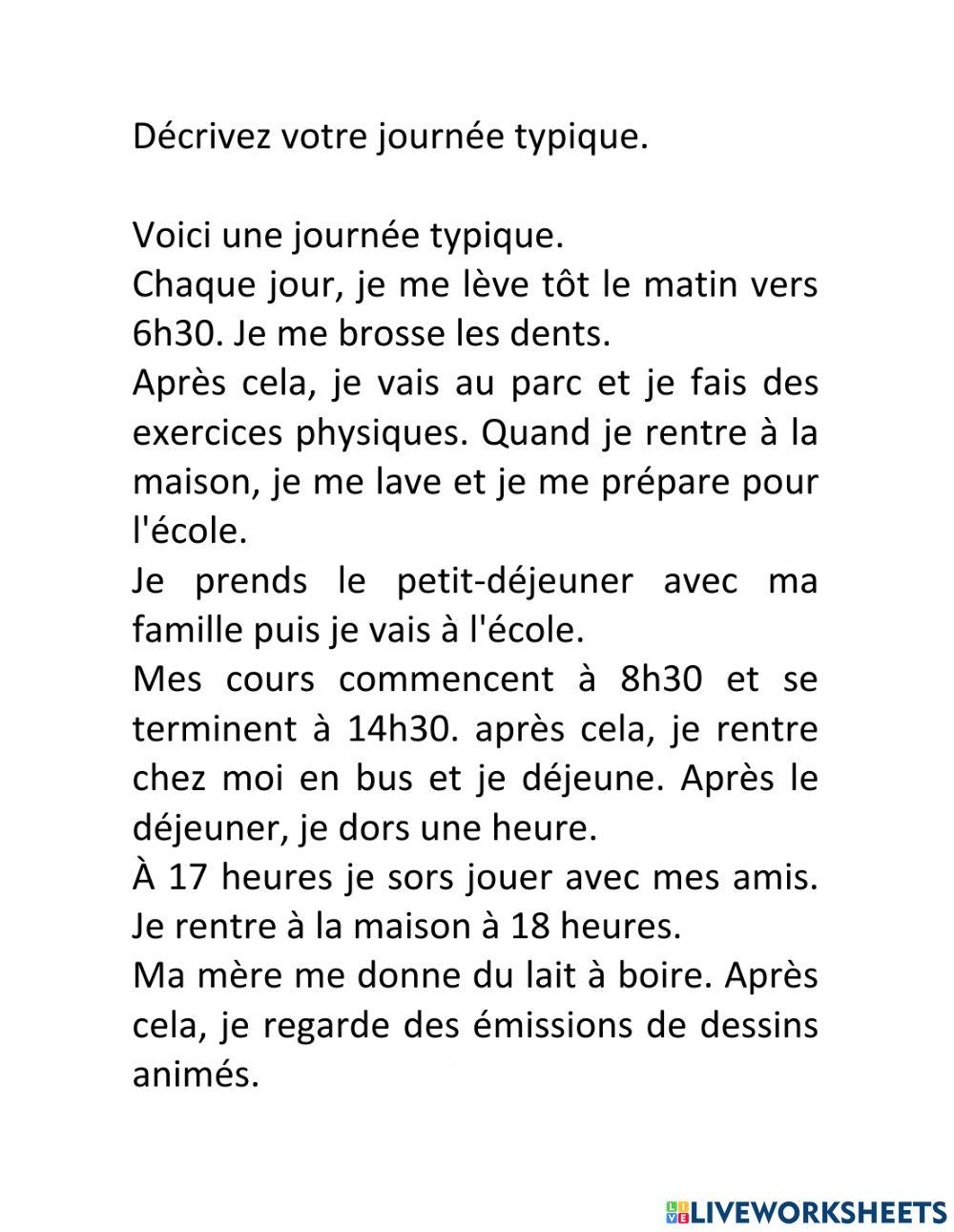 Activités quotidiennes