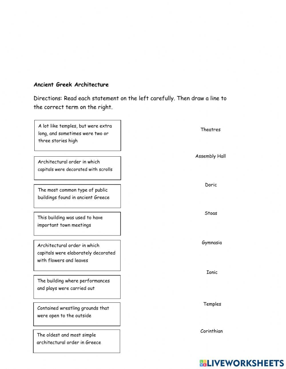 Ancient Greek Architecture Worksheet Live Worksheets ancient-greek-architecture-worksheet-live-worksheets