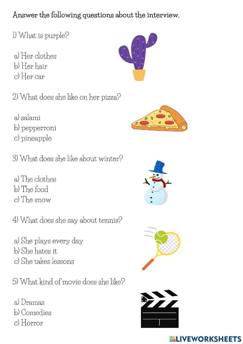 Listening What's your favourite...