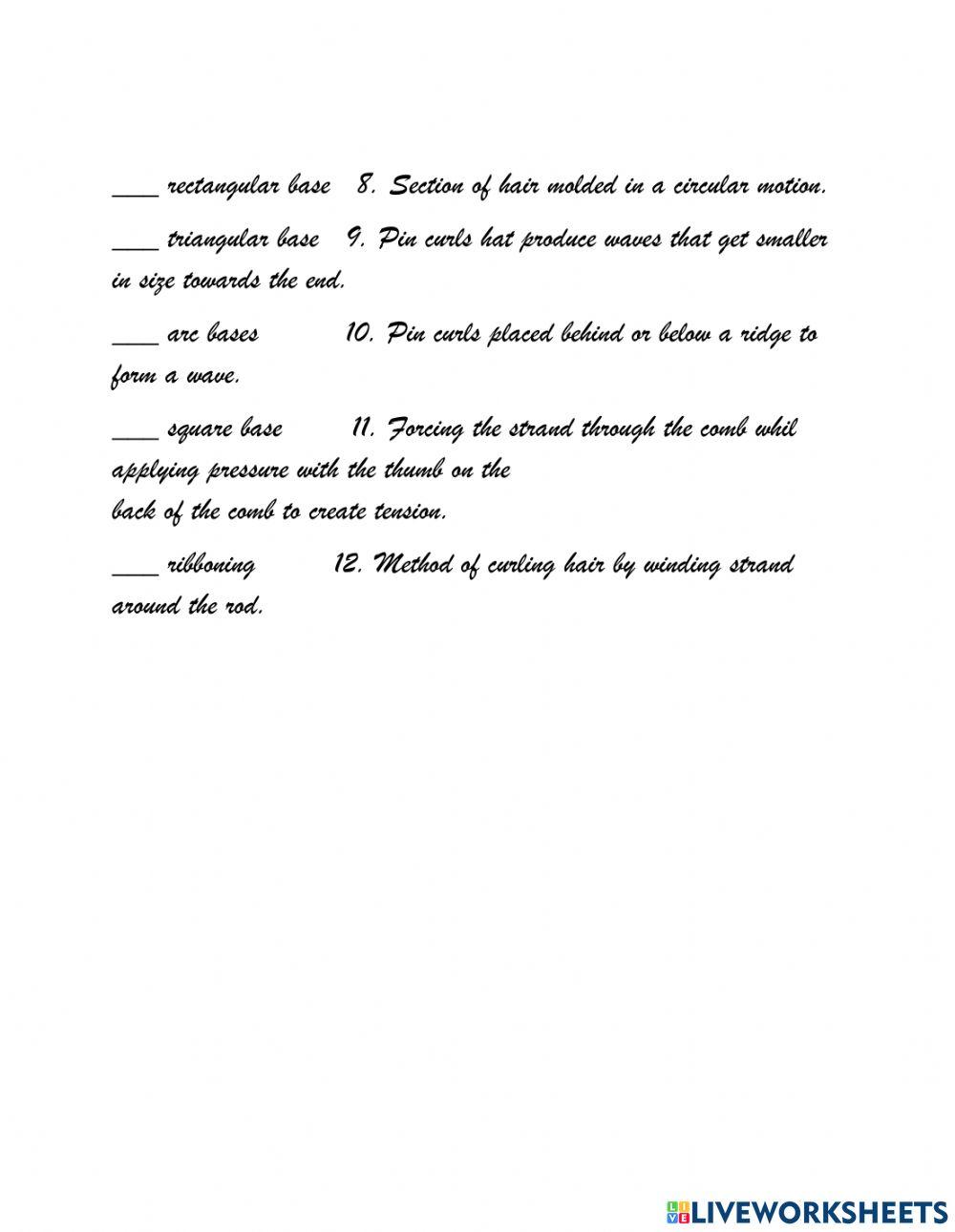 Wet hairstyling assignment 0-3