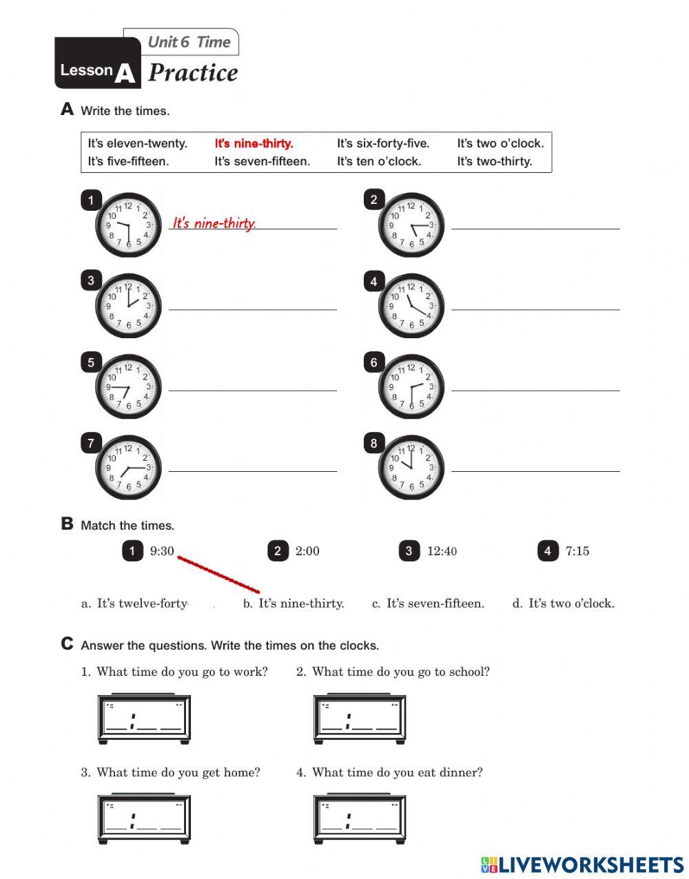 What time is it? - Practice