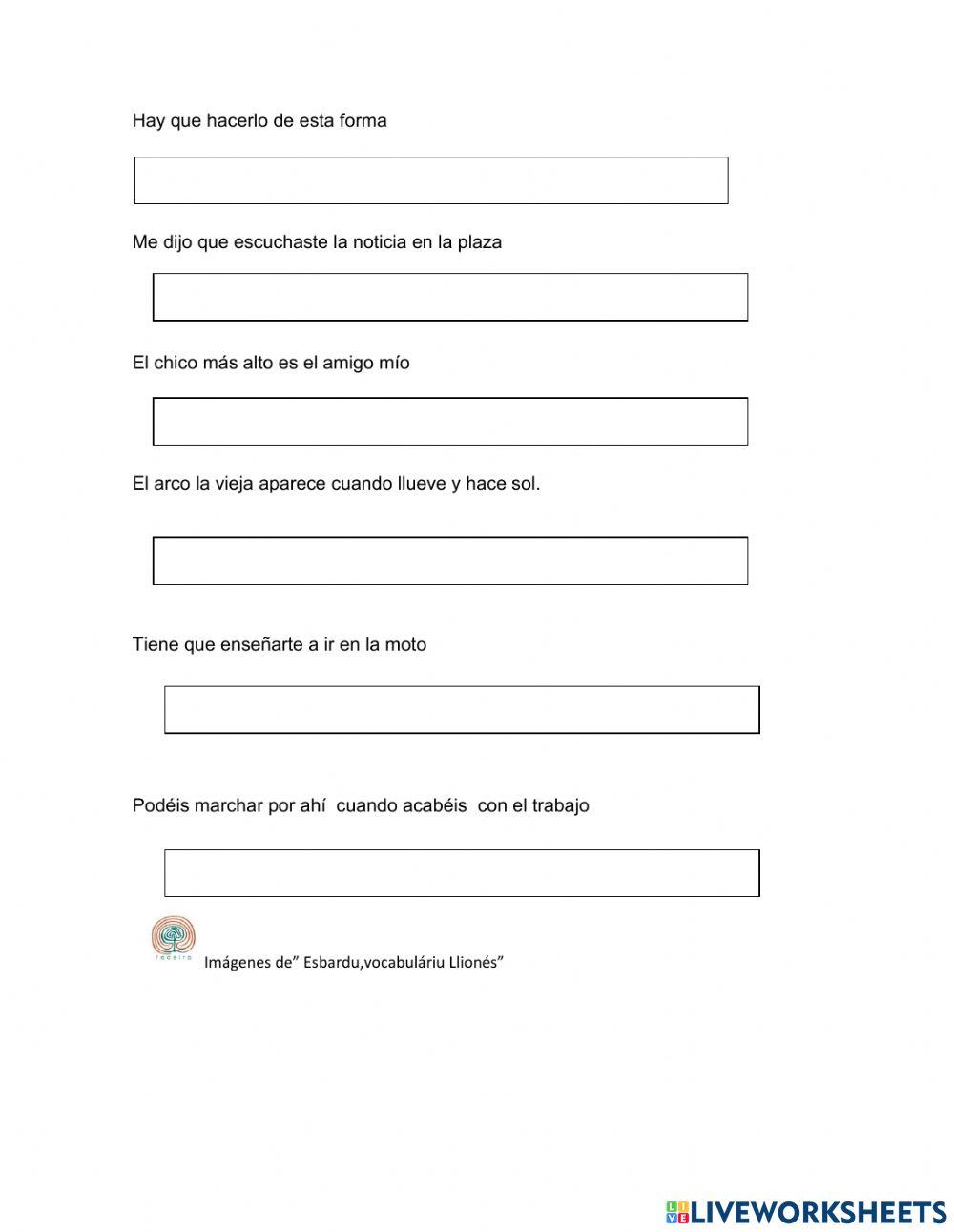 Llionés. APÓSTROFES. 6º de primaria