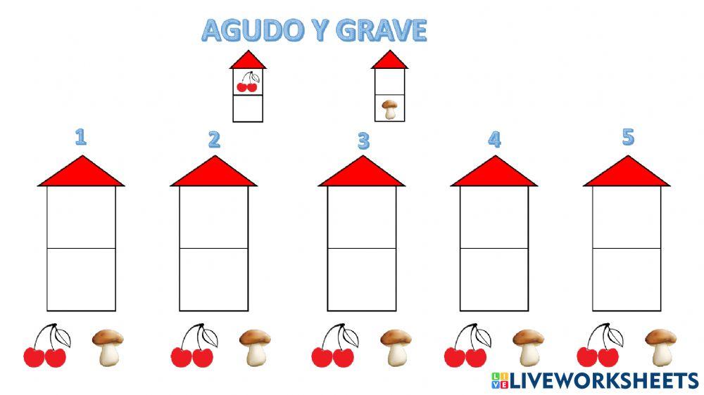 Agudo y grave dictado de sonidos