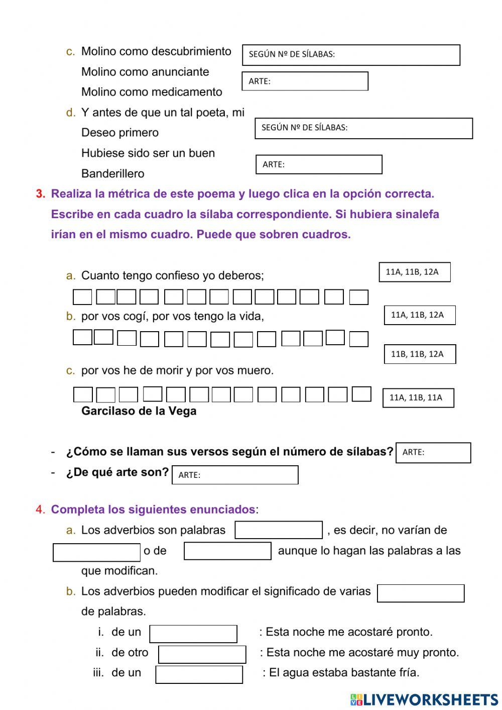 Control lengua castellana tema 8