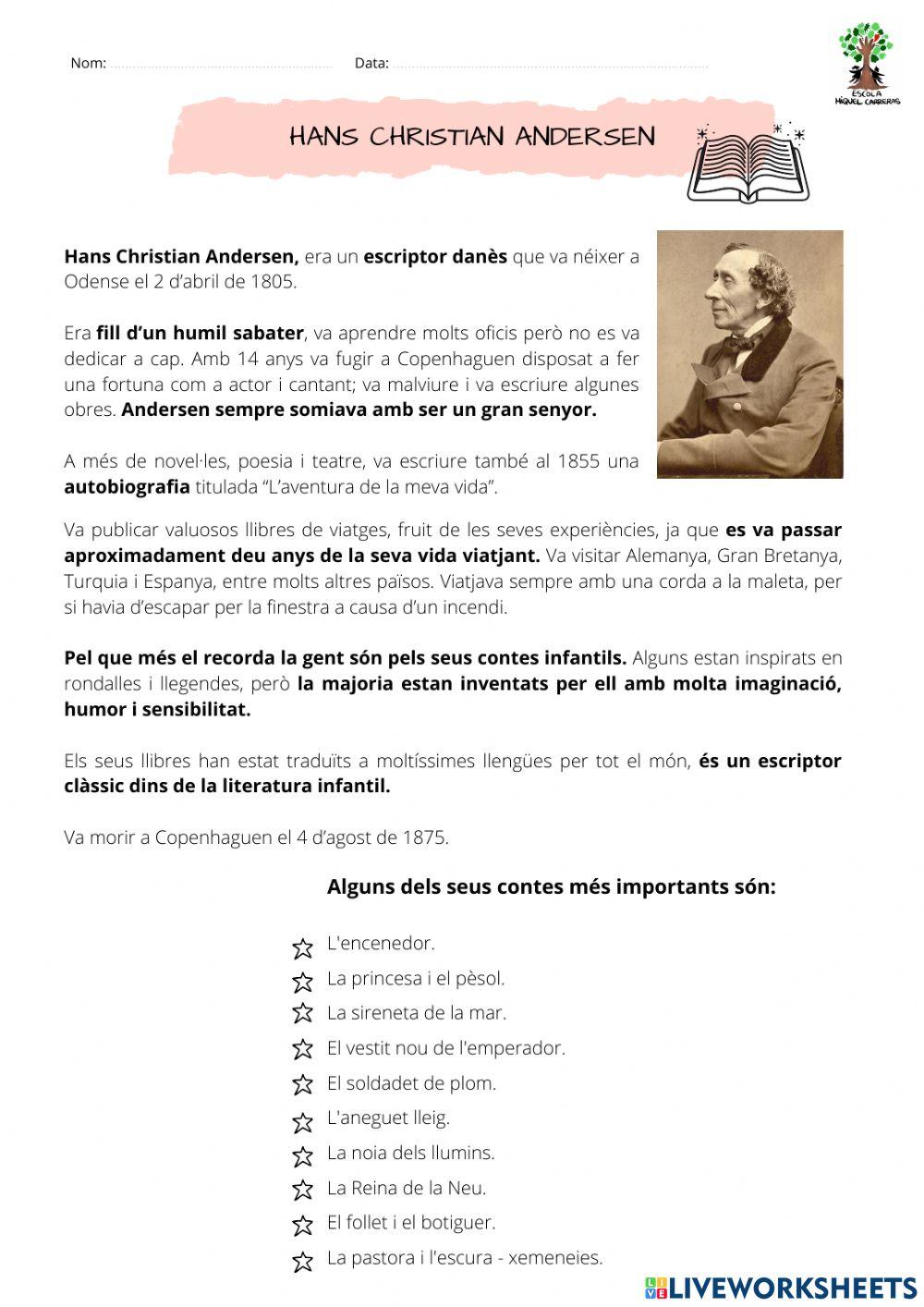 Biografia Hans Christian Andersen