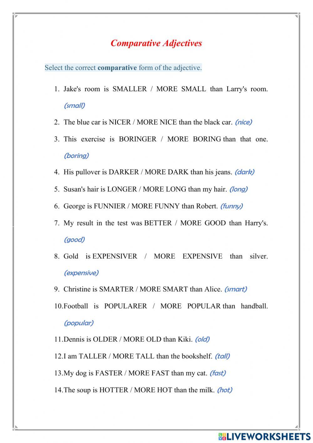Comparative Adjectives