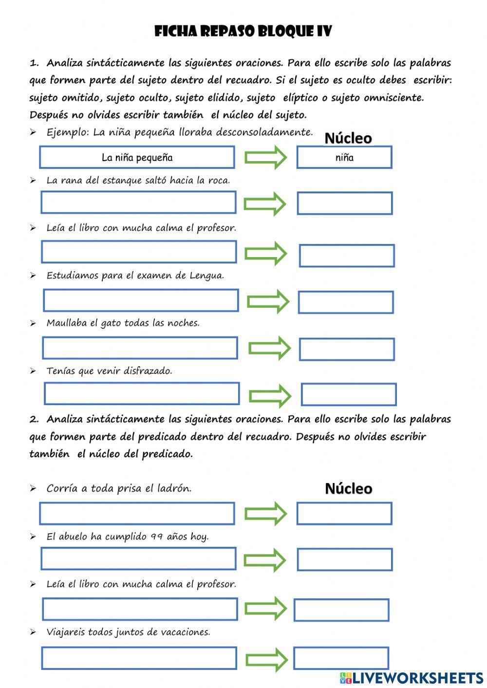Análisis sintáctico y vocabulario