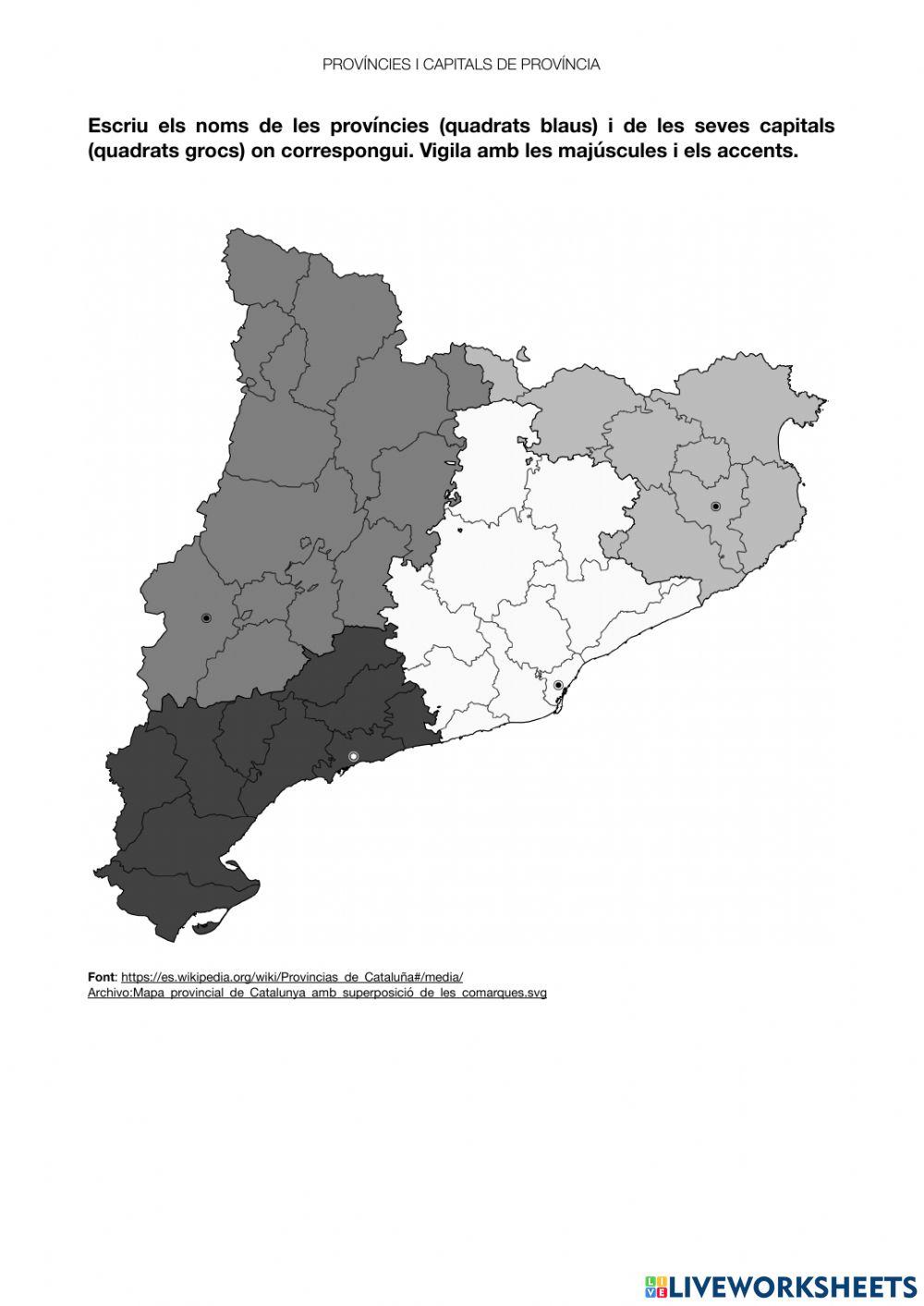 Capitals i províncies de Catalunya