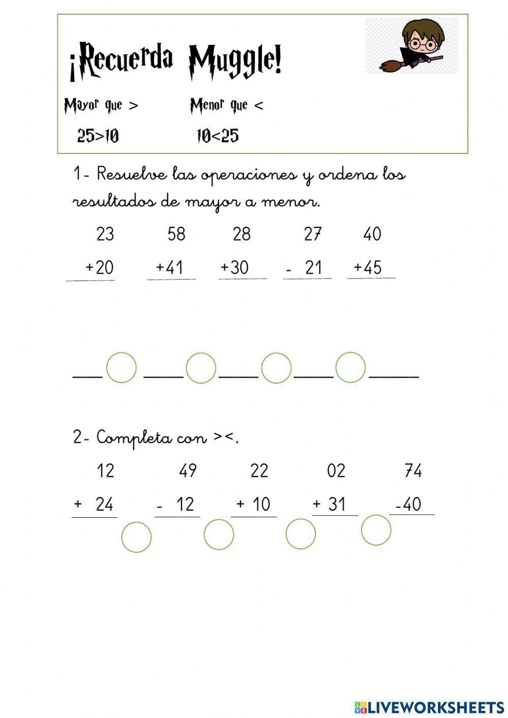 Mayor o menor que (Harry Potter)