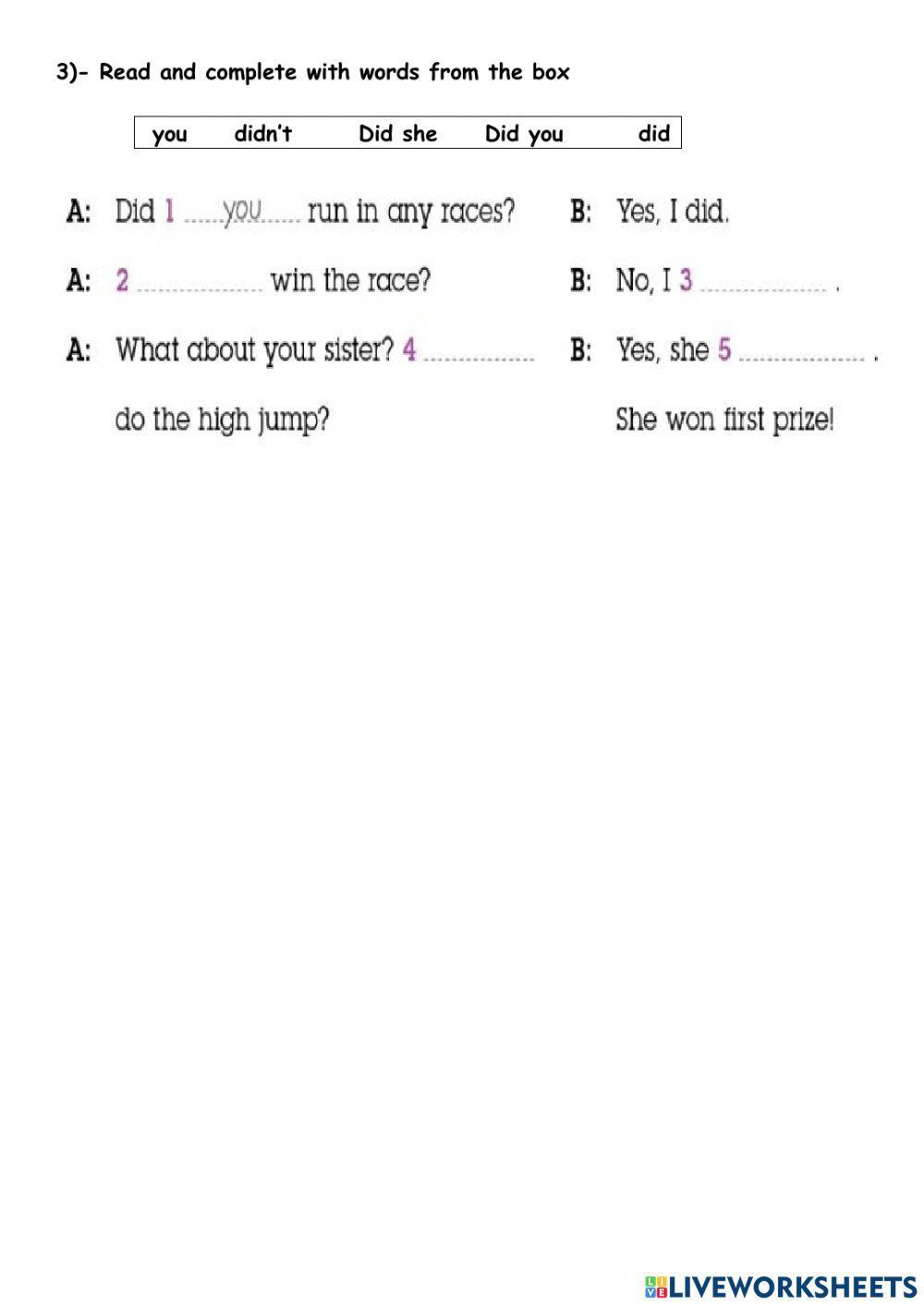 Past simple Questions