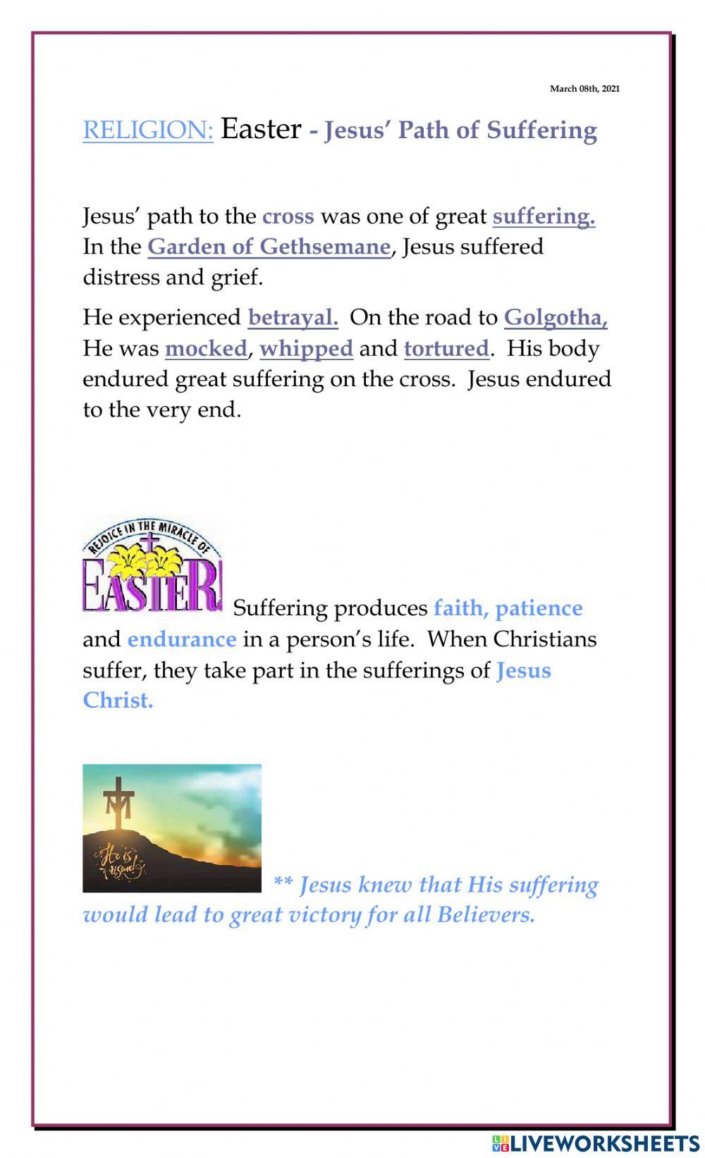 Easter Coding Worksheets Christian Cross Religious Picture 