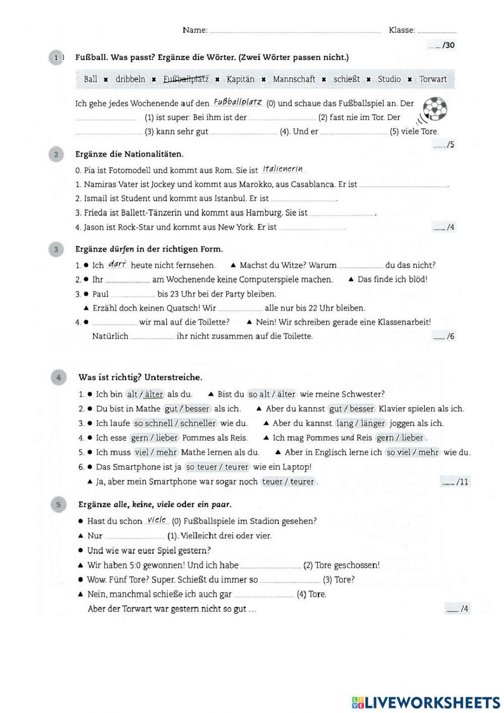 Lektion 28 Test Worksheet Live Worksheets