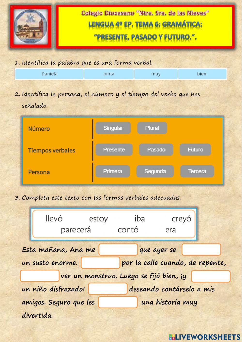 Tema 6. Gramática. Presente, pasado y futuro