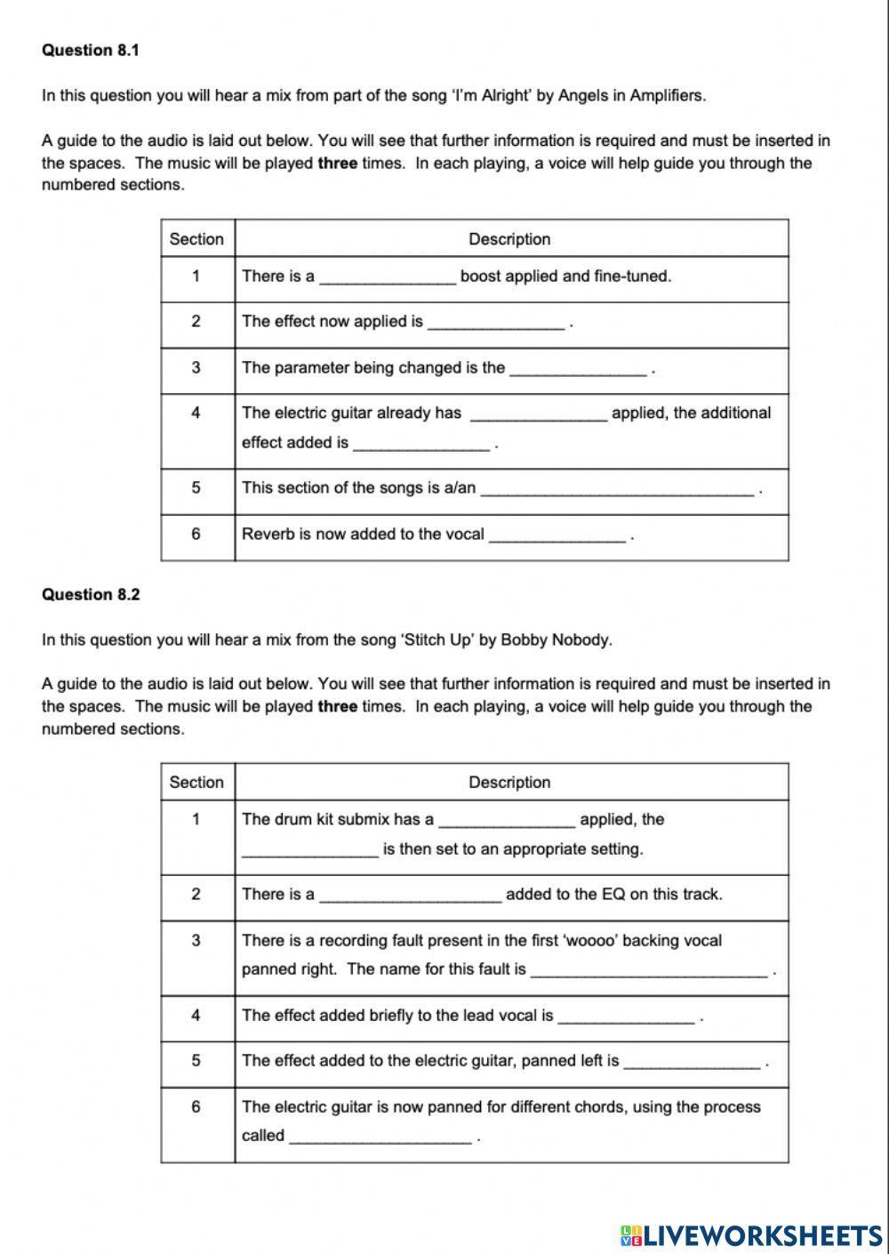 Higher Music Technology Question 39-40 (Q8)