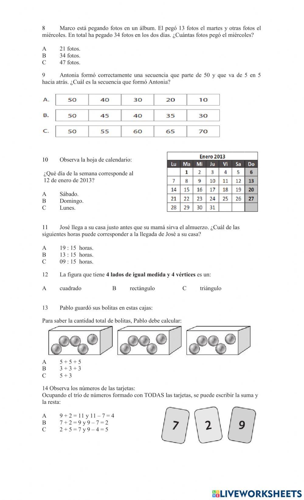 Ficha Refuerzo Numeración