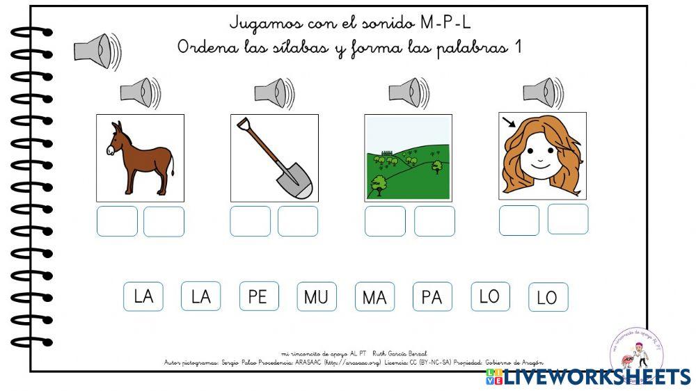 Jugamos con el sonido L formar palabras 2