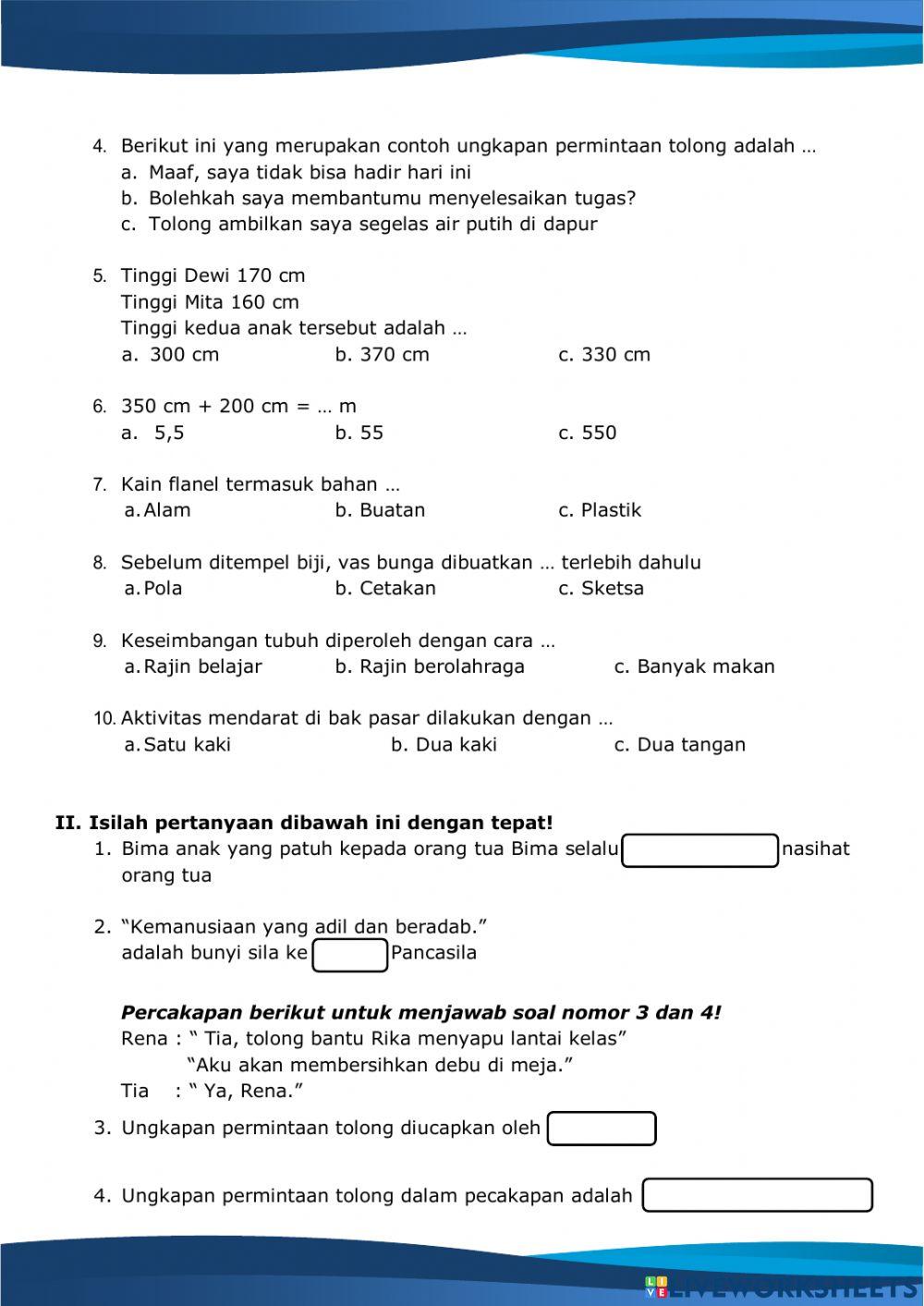 PTS Tema 5 Semester II Kelas 2