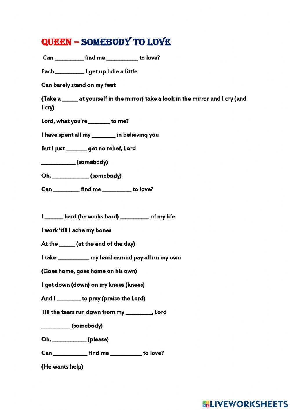 Queen - Somebody to love