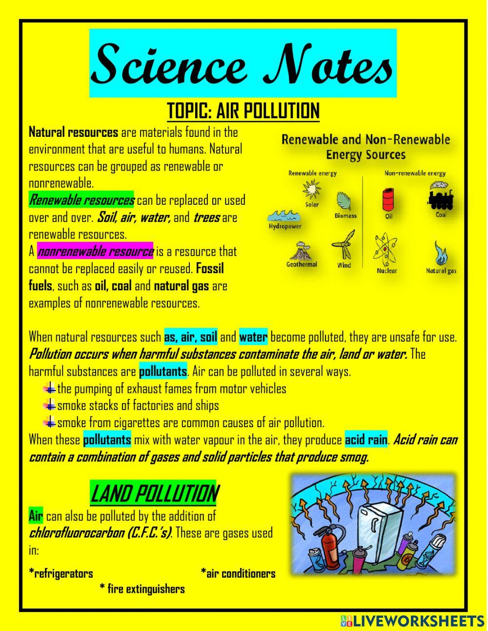 Air Land & Water Pollution