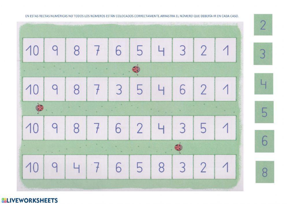rectas numericas descendentes