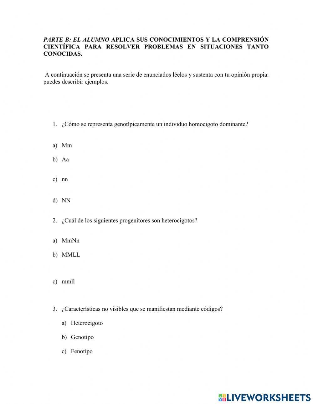 Unidad:5 GENÉTICA.LEYES DE MENDEL 