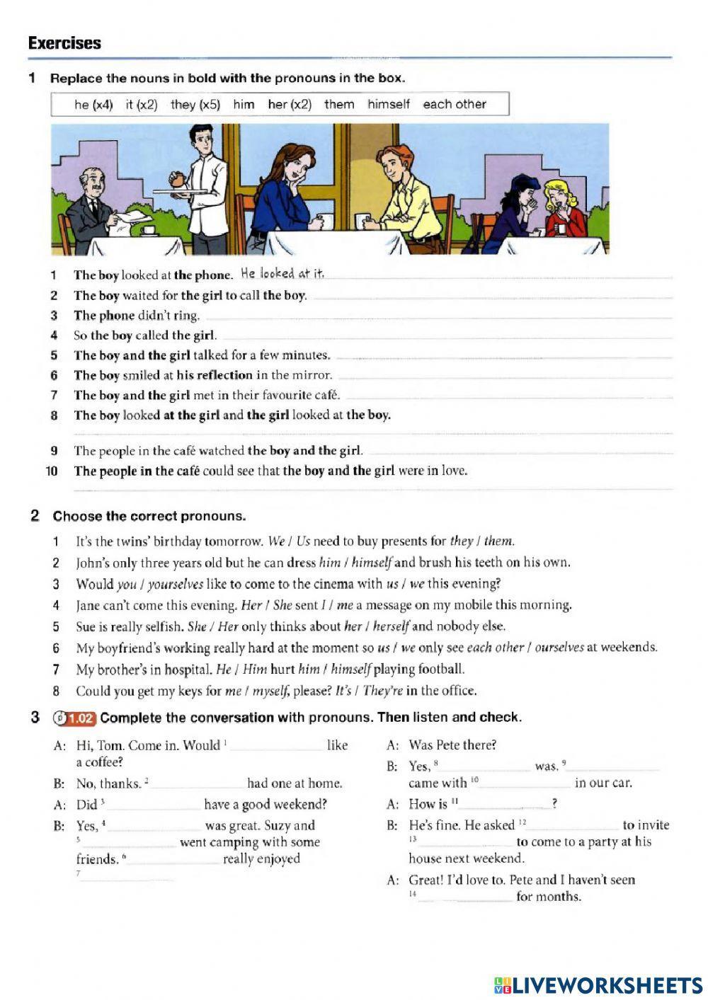 Subject object and reflexive pronouns