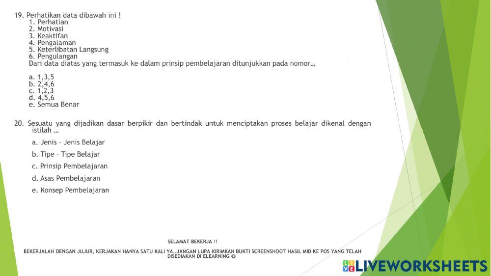 Mid BDP (Selasa, 9 Maret 2021)