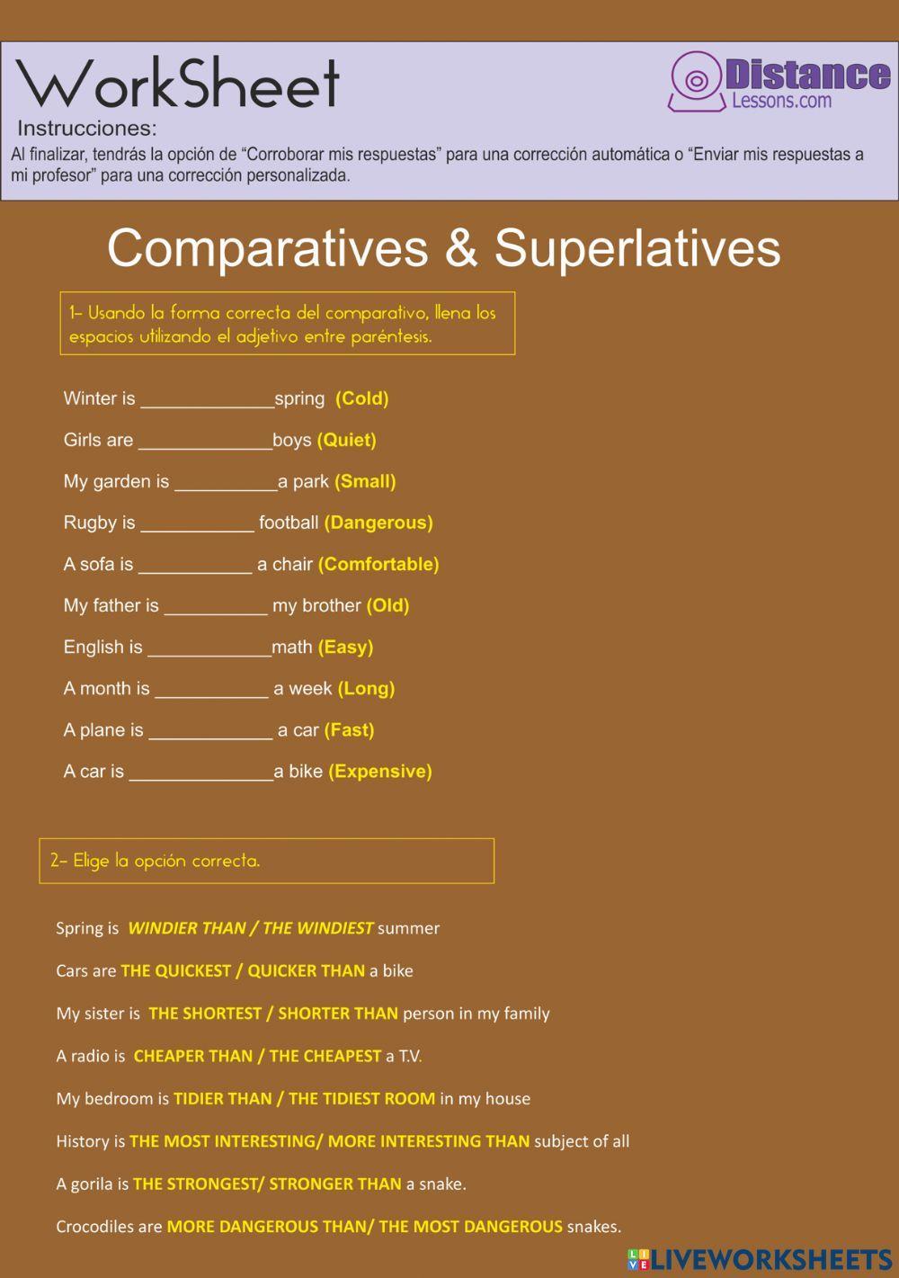 Comparatives and Superlatives