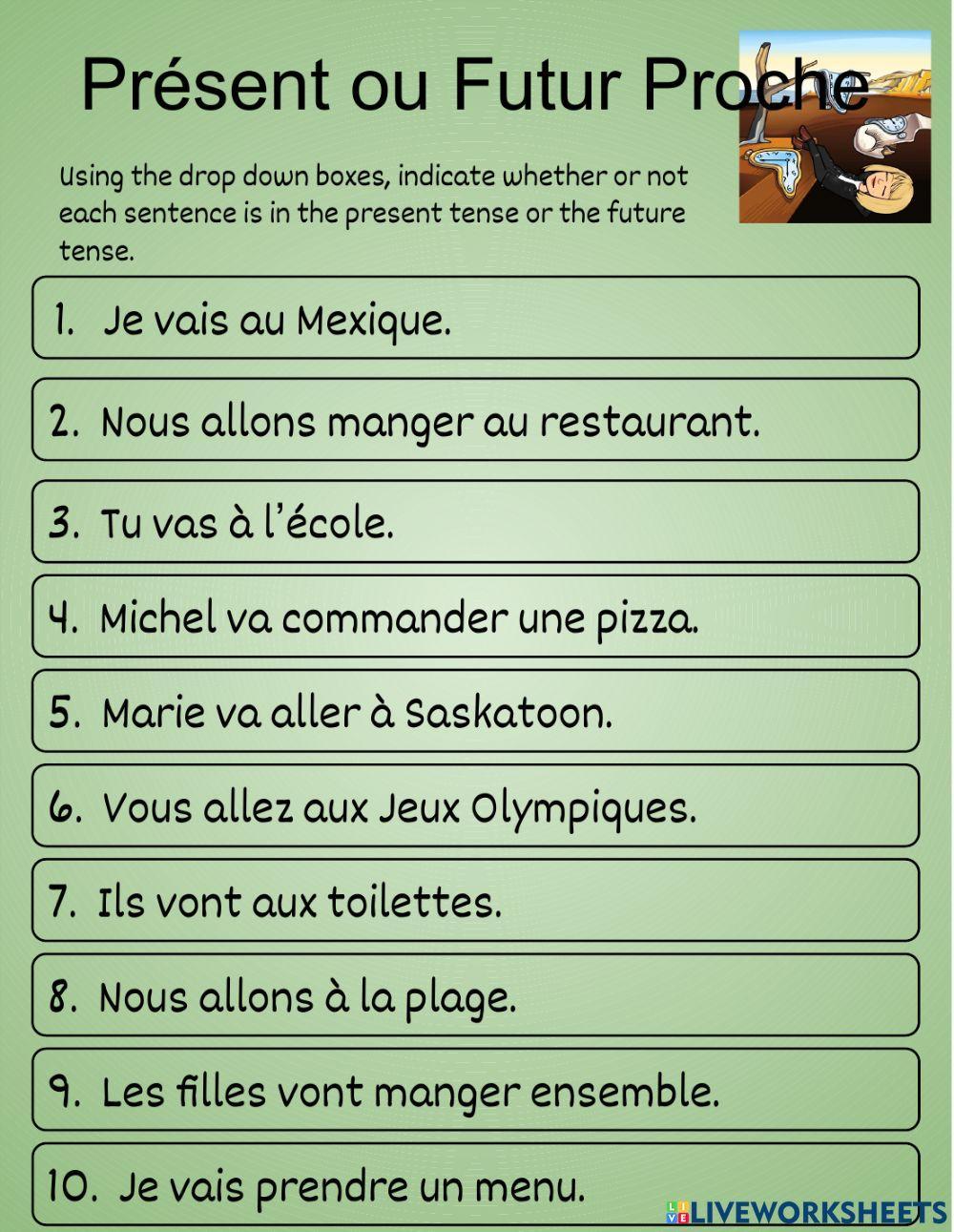 Le présent ou le futur proche