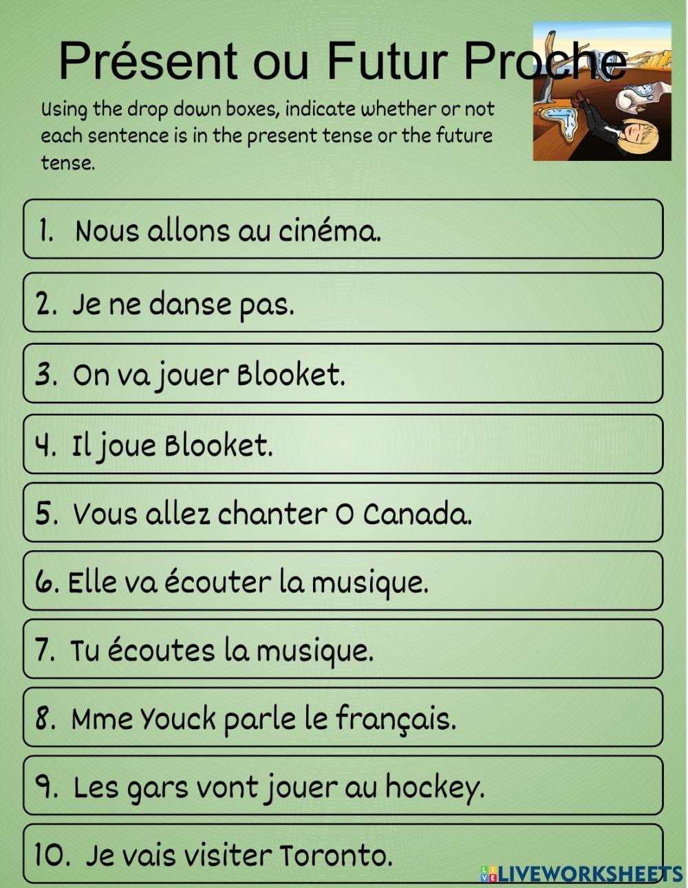 Le présent ou le futur proche