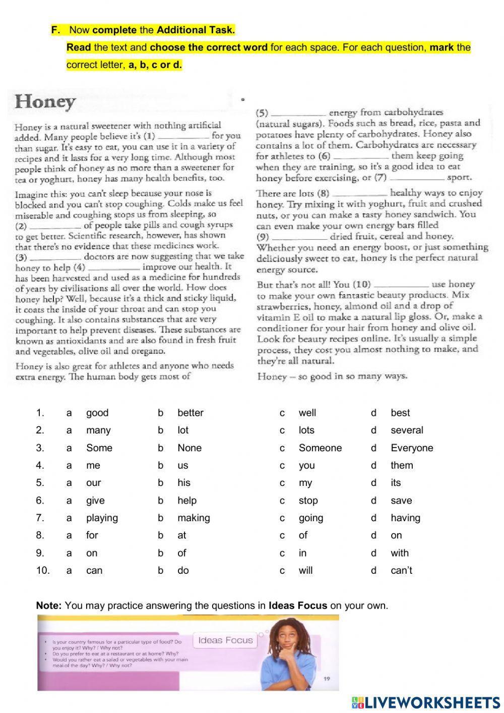 UNIT 1: FOOD,FOOD,FOOD! Lesson 12Reading Part 2