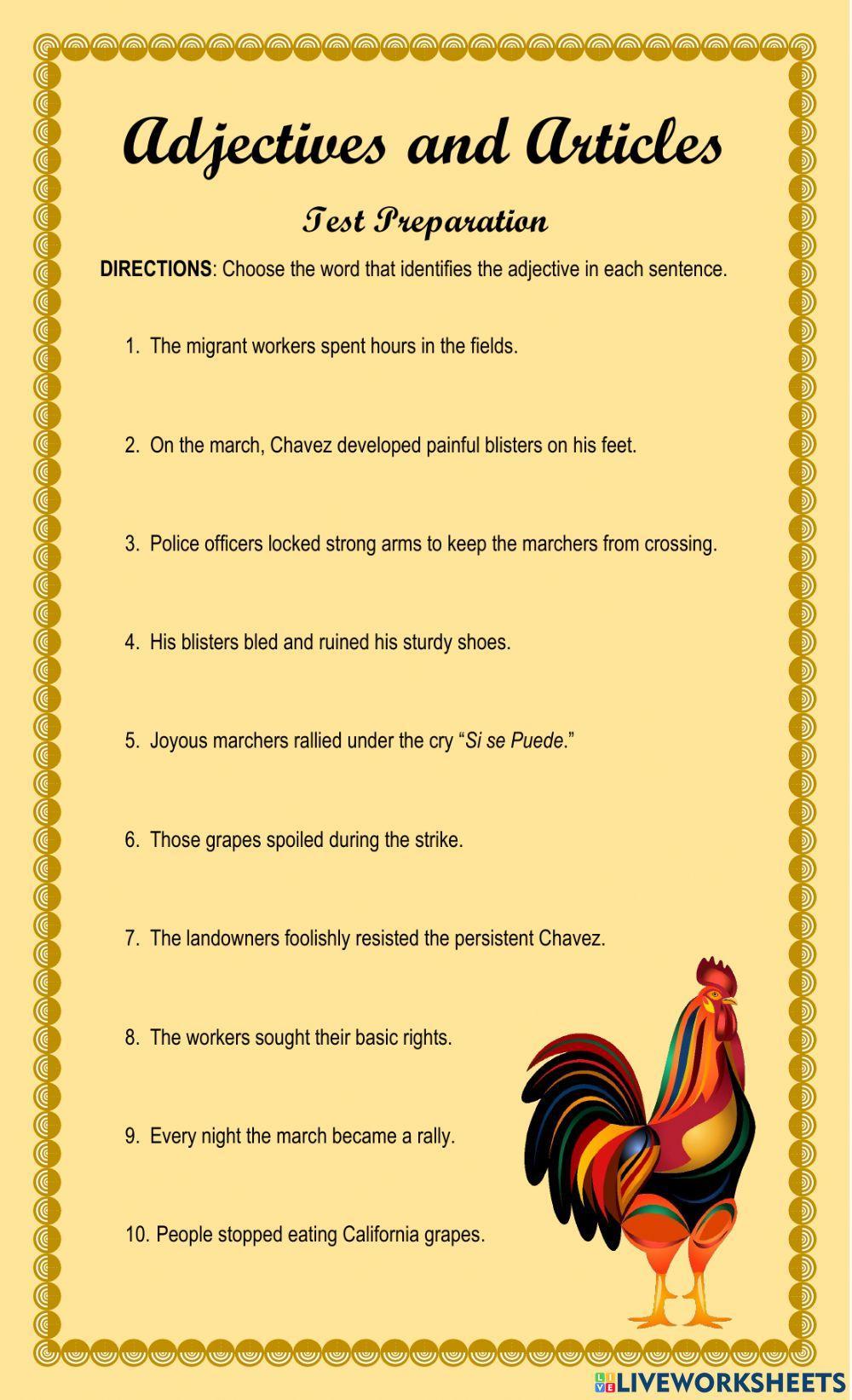 Adjectives, Articles, Comparatives and Superlatives