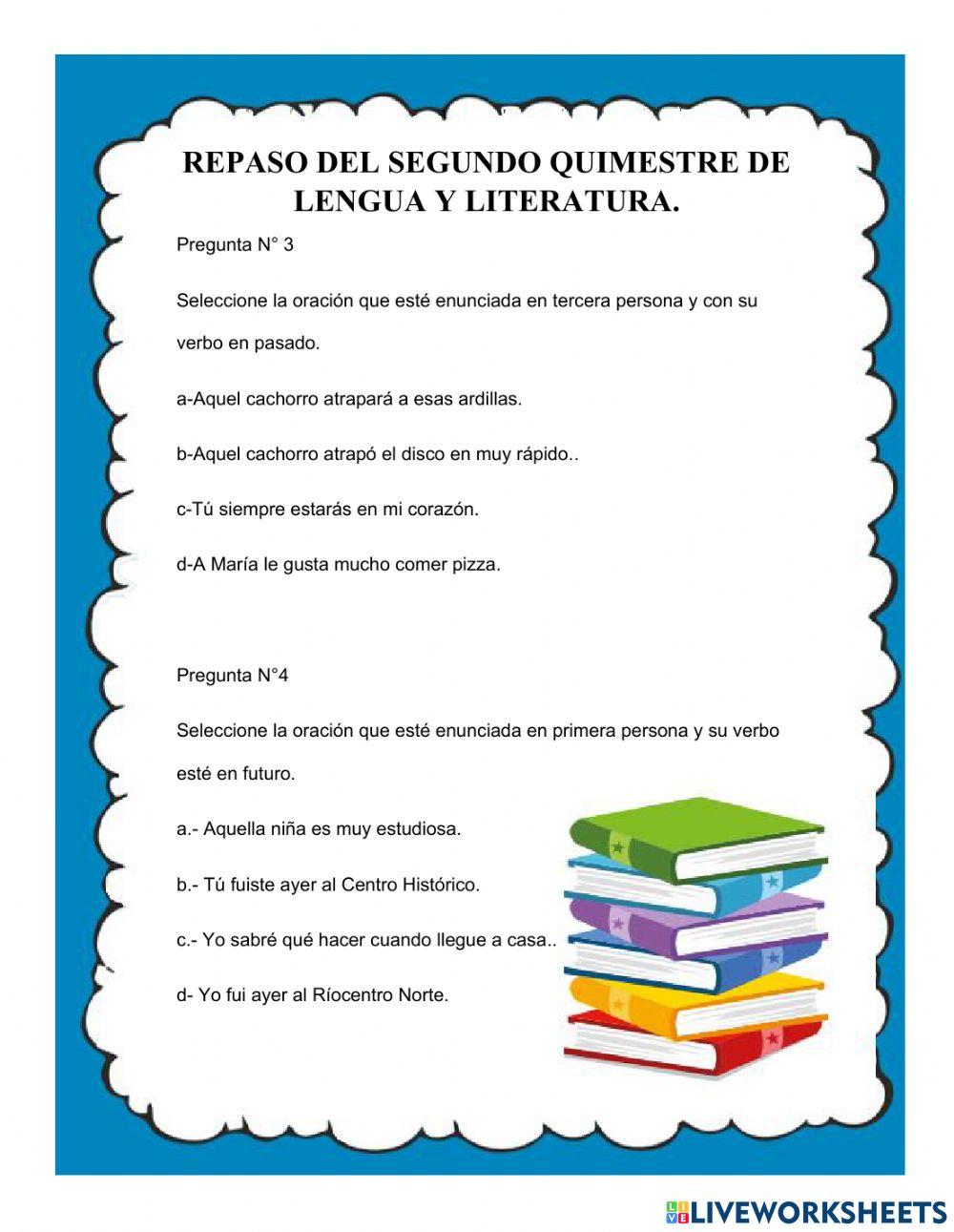Repaso del segundo quimestre de lengua y literatura