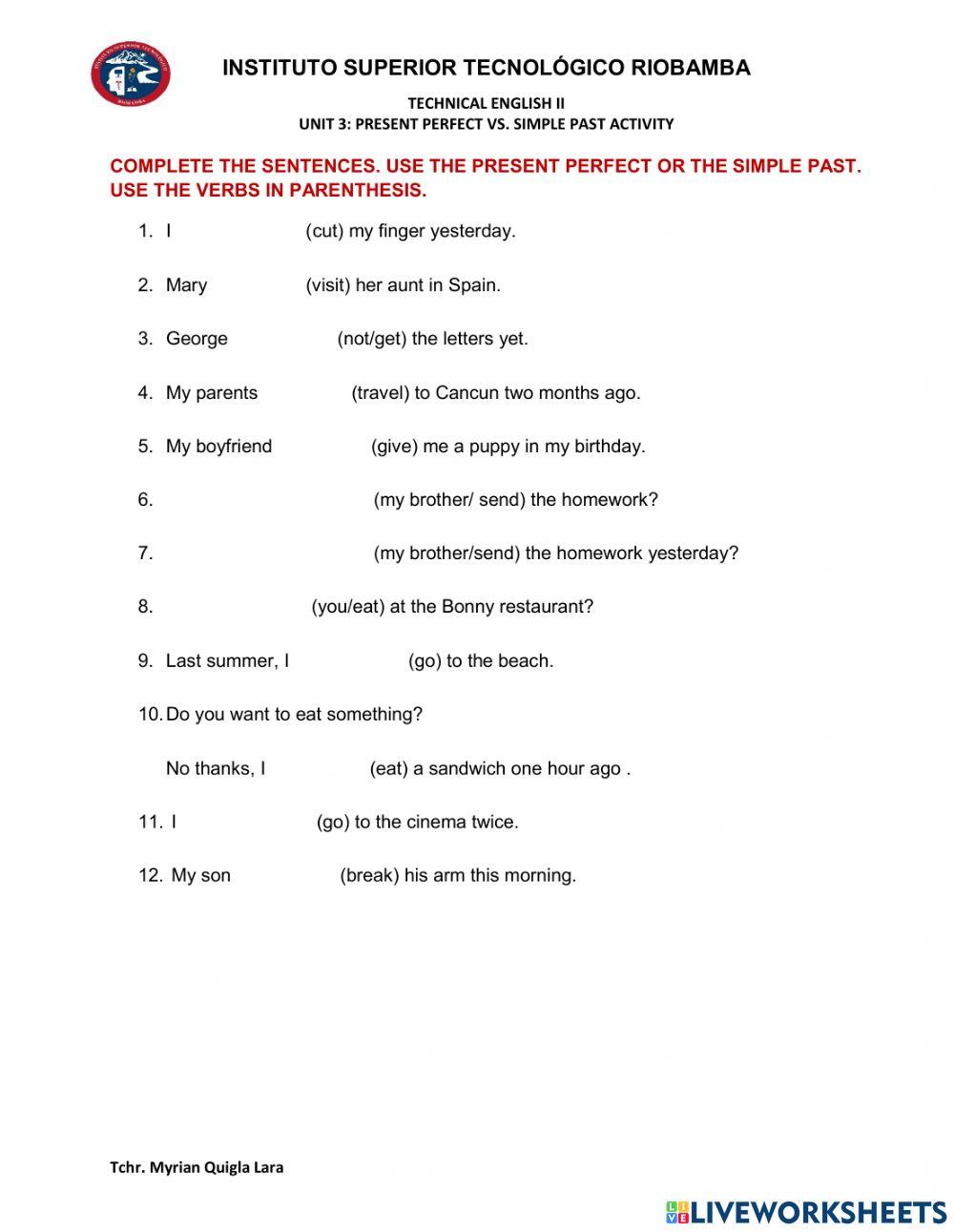 Present perfect vs simple past