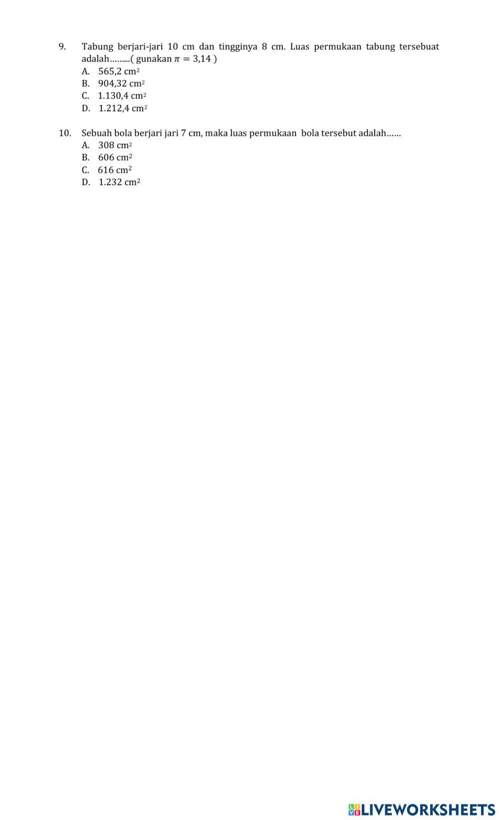 Ulangan bangun ruang sisi lengkung