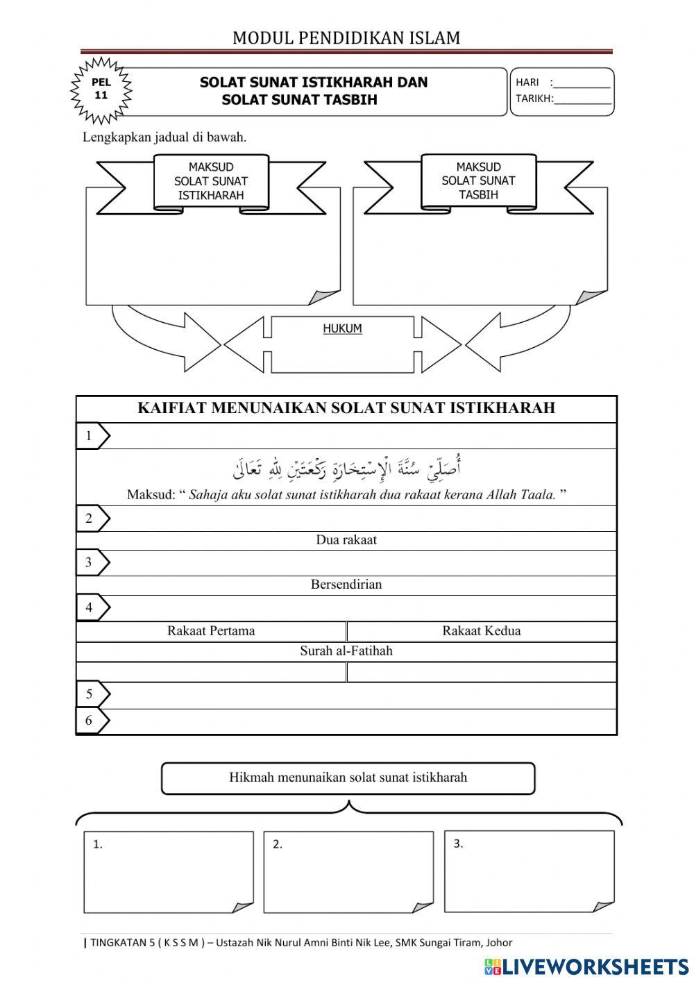 PEL 11: SOLAT SUNAT ISTIKHARAH DAN SOLAT SUNAT TASBIH