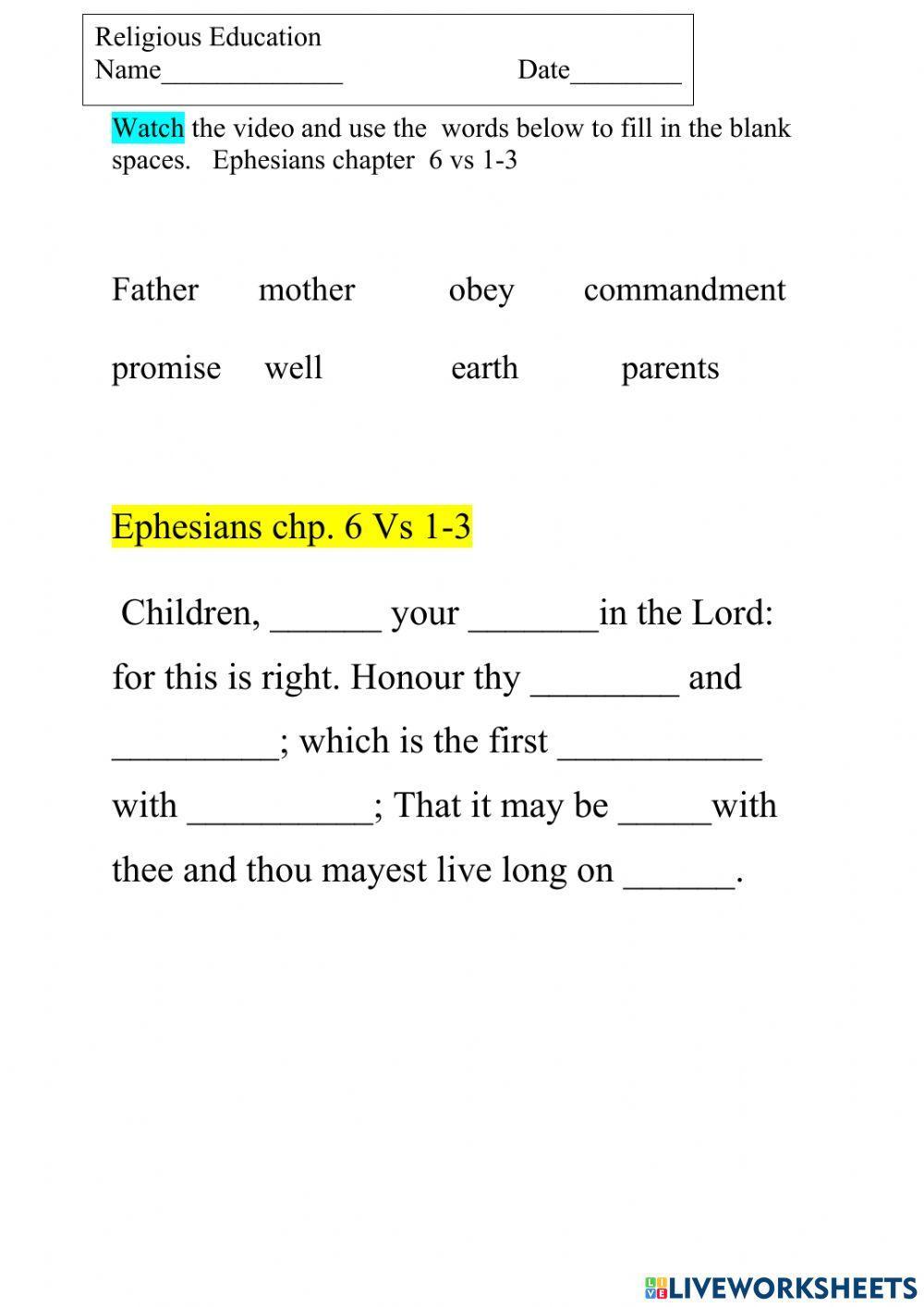 Trivia Bible Questions On Obedience Worksheets