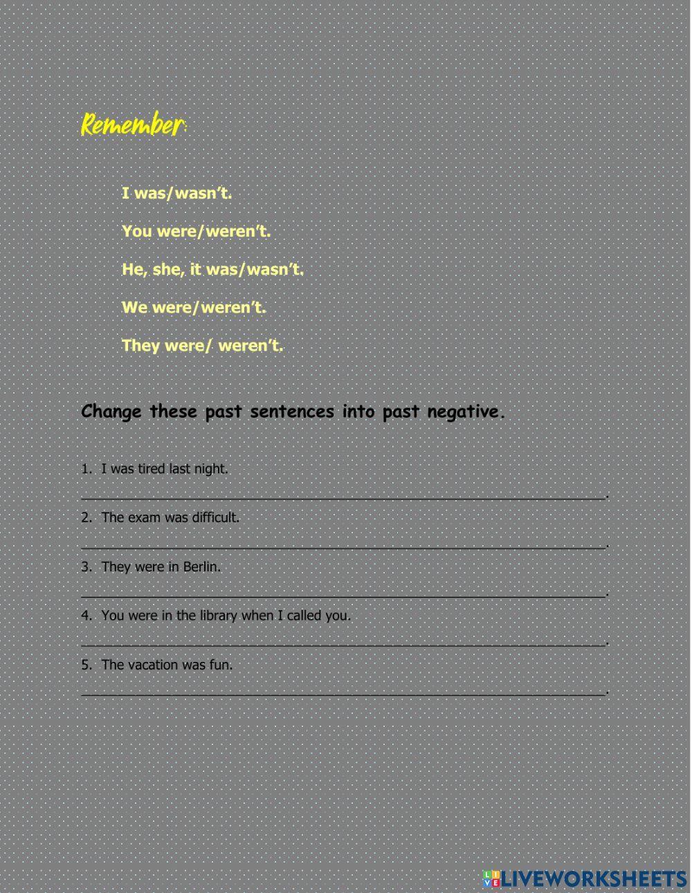 Simple past explanation and excercises