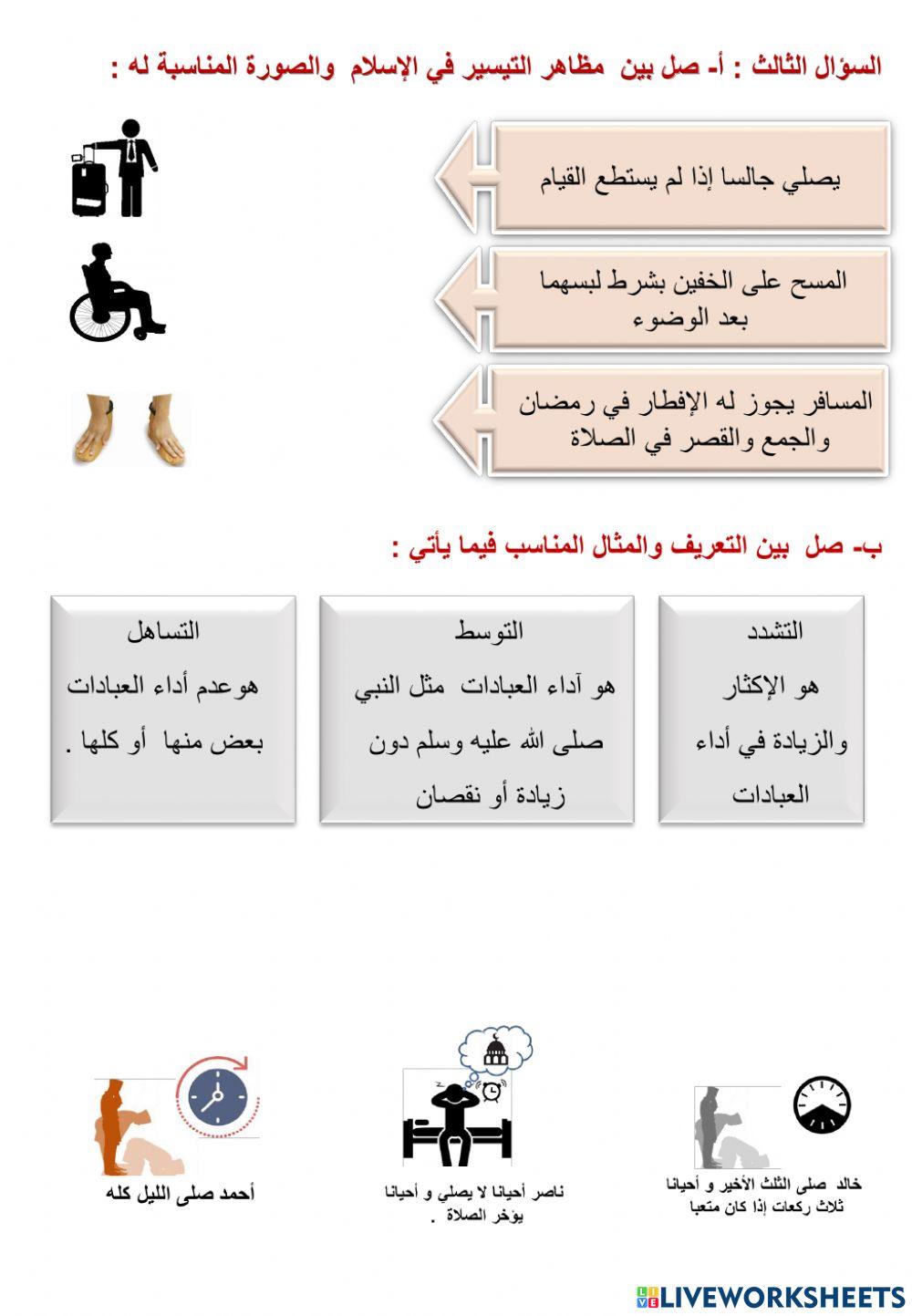 الامتحان 2 للفصل الثاني لمادة التربية الإسلامية للصف السابع