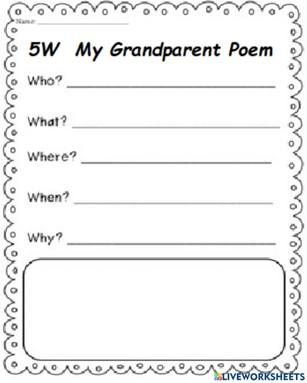 5W Poem My Grandparent