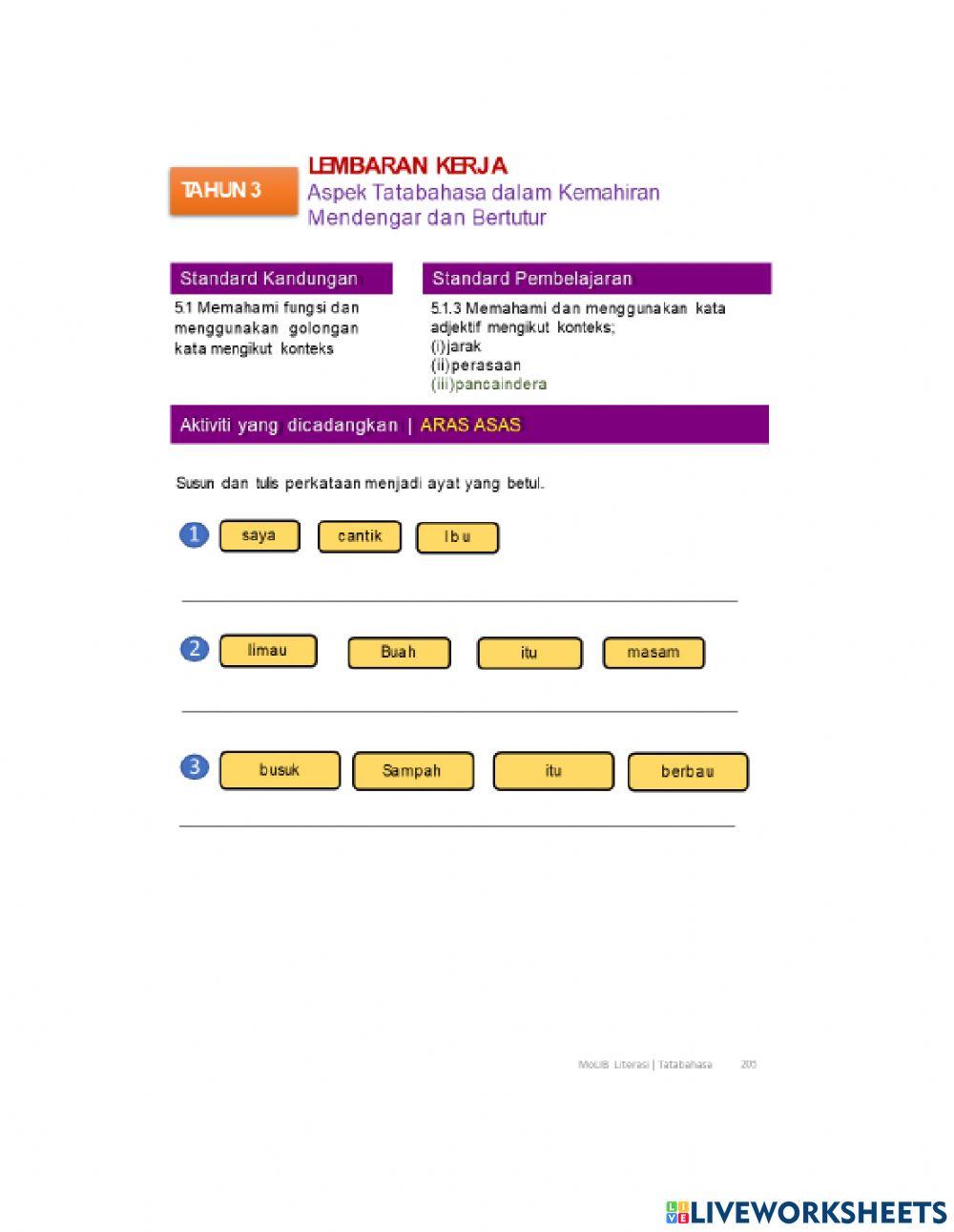Kata Adjektif (pancaindera)