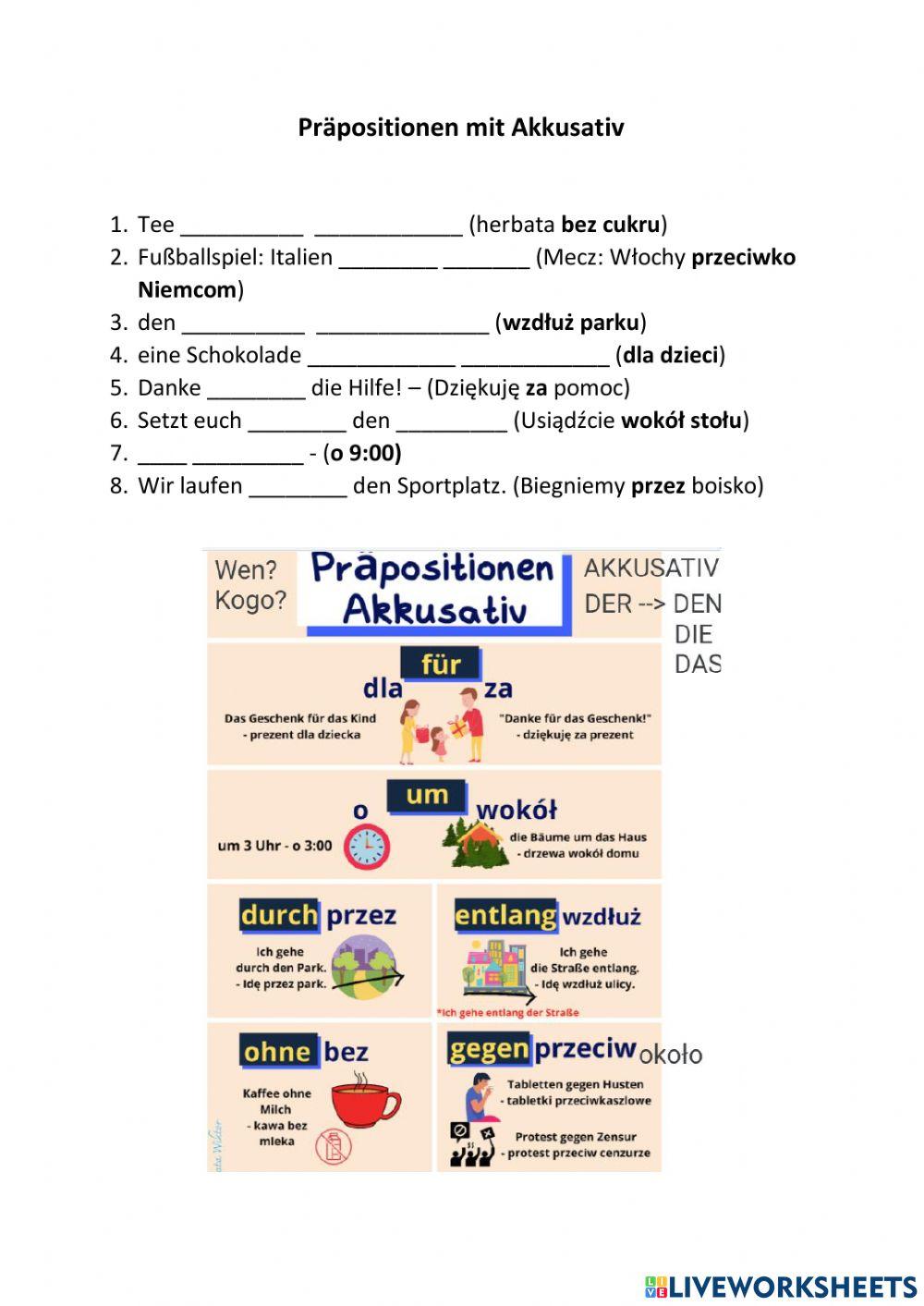 Präpositionen mit Akk