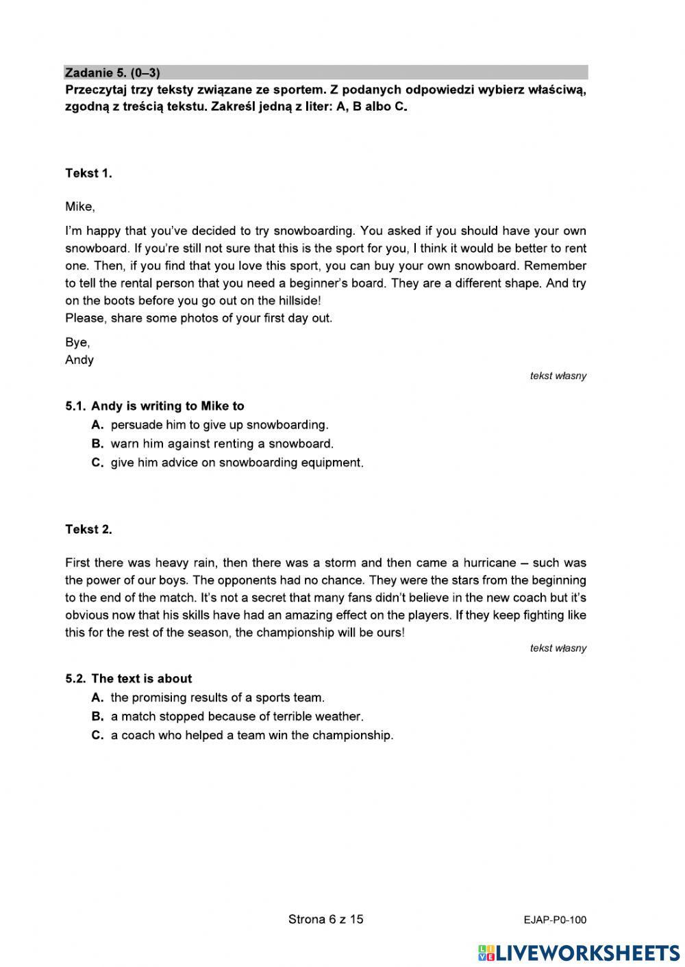 CKE matura próbna podstawowa 2021