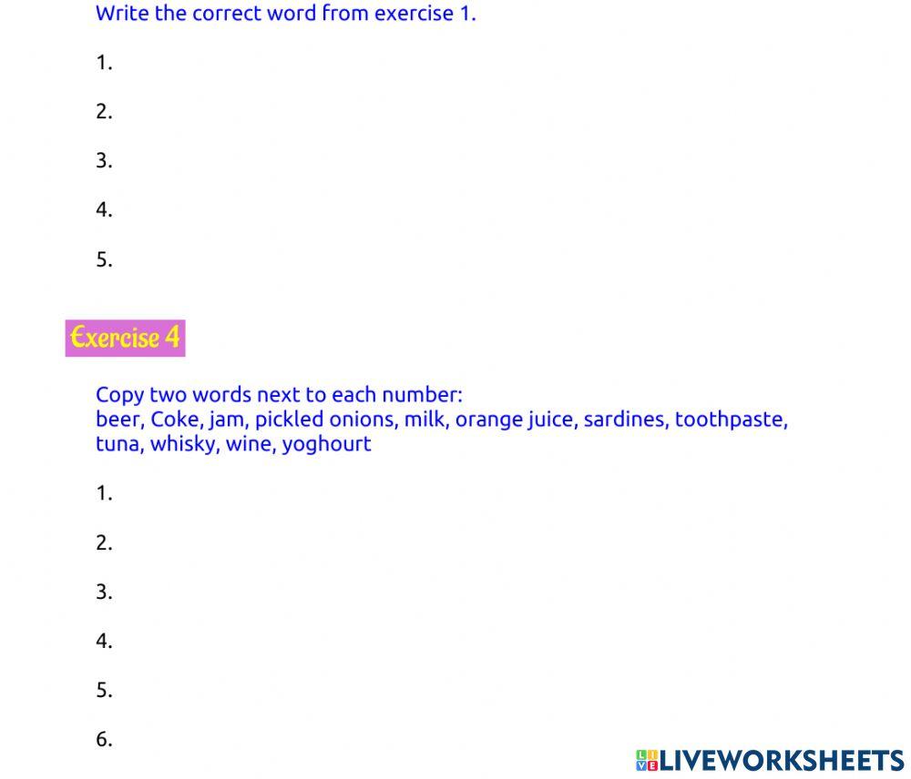 Page 78, exercises 2 - 4
